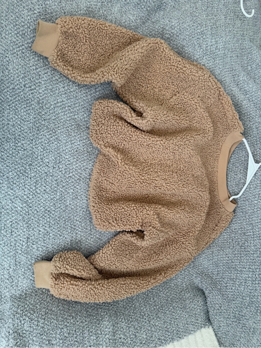 T.J.Maxx Plush Teddy Sherpa Pullover - Camel Brown